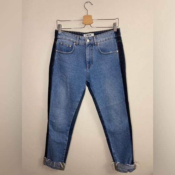 MSGM Milano Made In Italy Two-Toned Straight Leg Jeans - Picture 3 of 9
